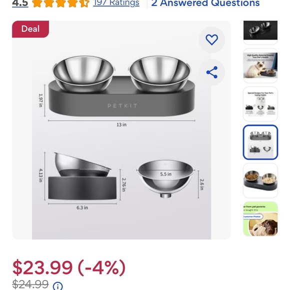 Adjustable elevated pet bowl - Picture 6 of 7